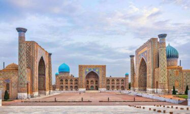 Historic Registan square Samarkend Uzbekistan
