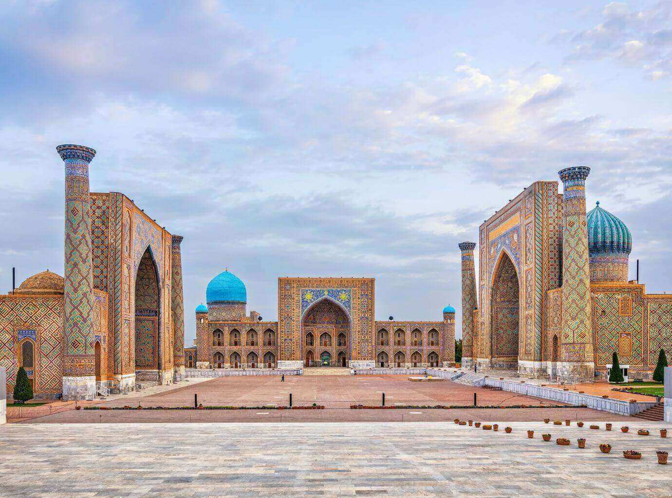 Historic Registan square Samarkend Uzbekistan