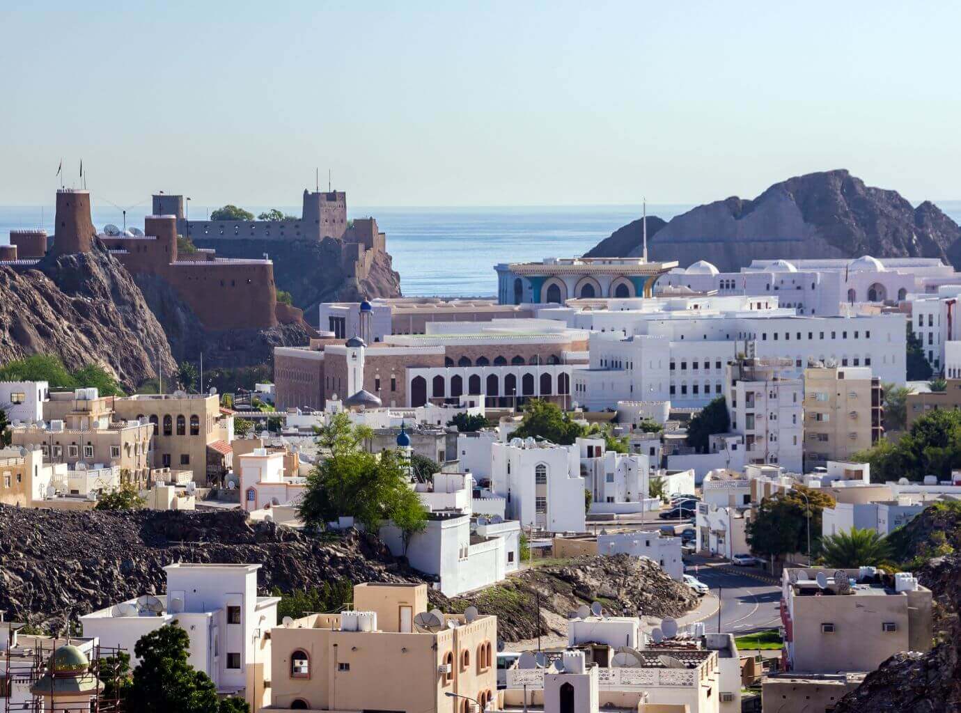 Overlooking of the old harbour area Muscat Oman