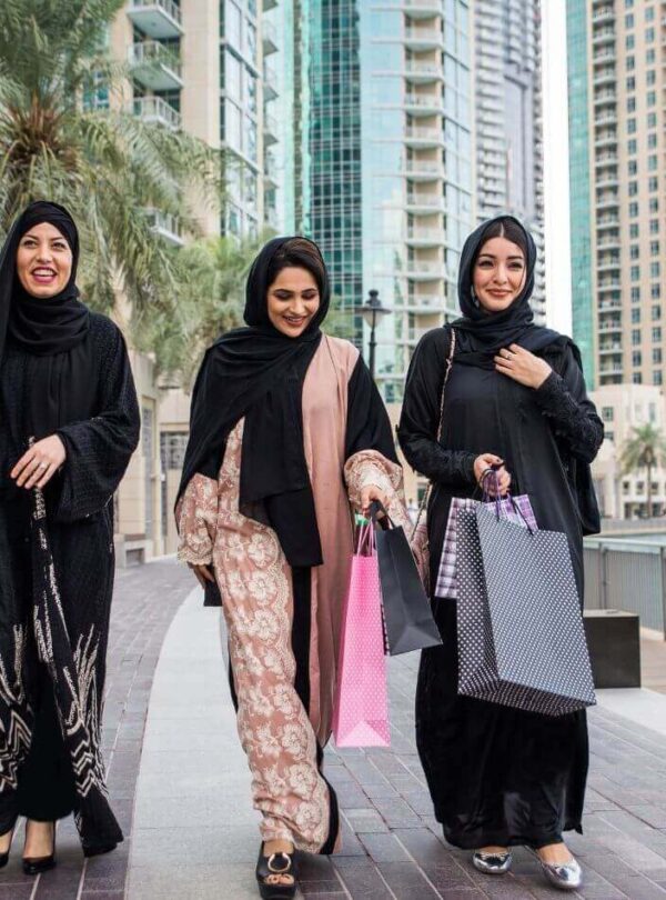 Women in Dubai with Shopping Bags