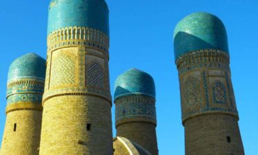 Mosque four minarets, Bukhara, Uzbekistan