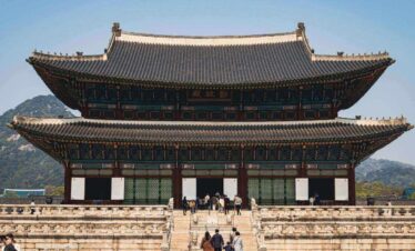 People Visiting a Temple Palace Seoul South Korea