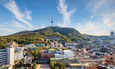 Seoul Cityscape Aerial Panorama View of Seoul and Tower Seoul South