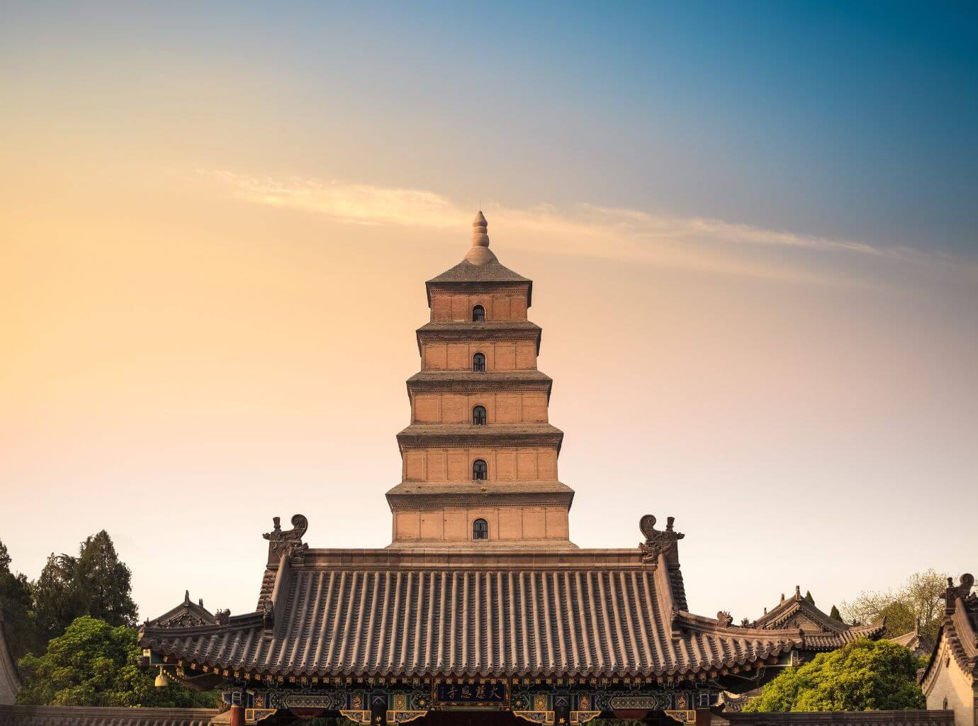Giant Wild Goose Pagoda Xian China