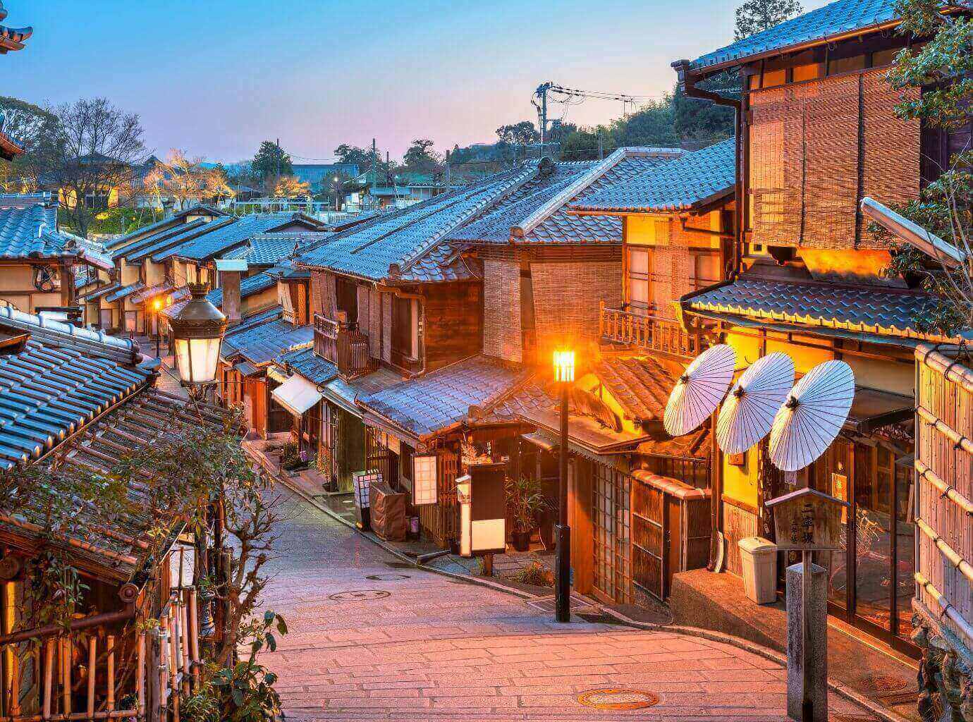 Gion old town streets Kyoto Japan
