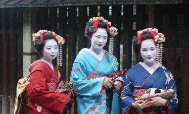 Three Geishas Kyoto Japan
