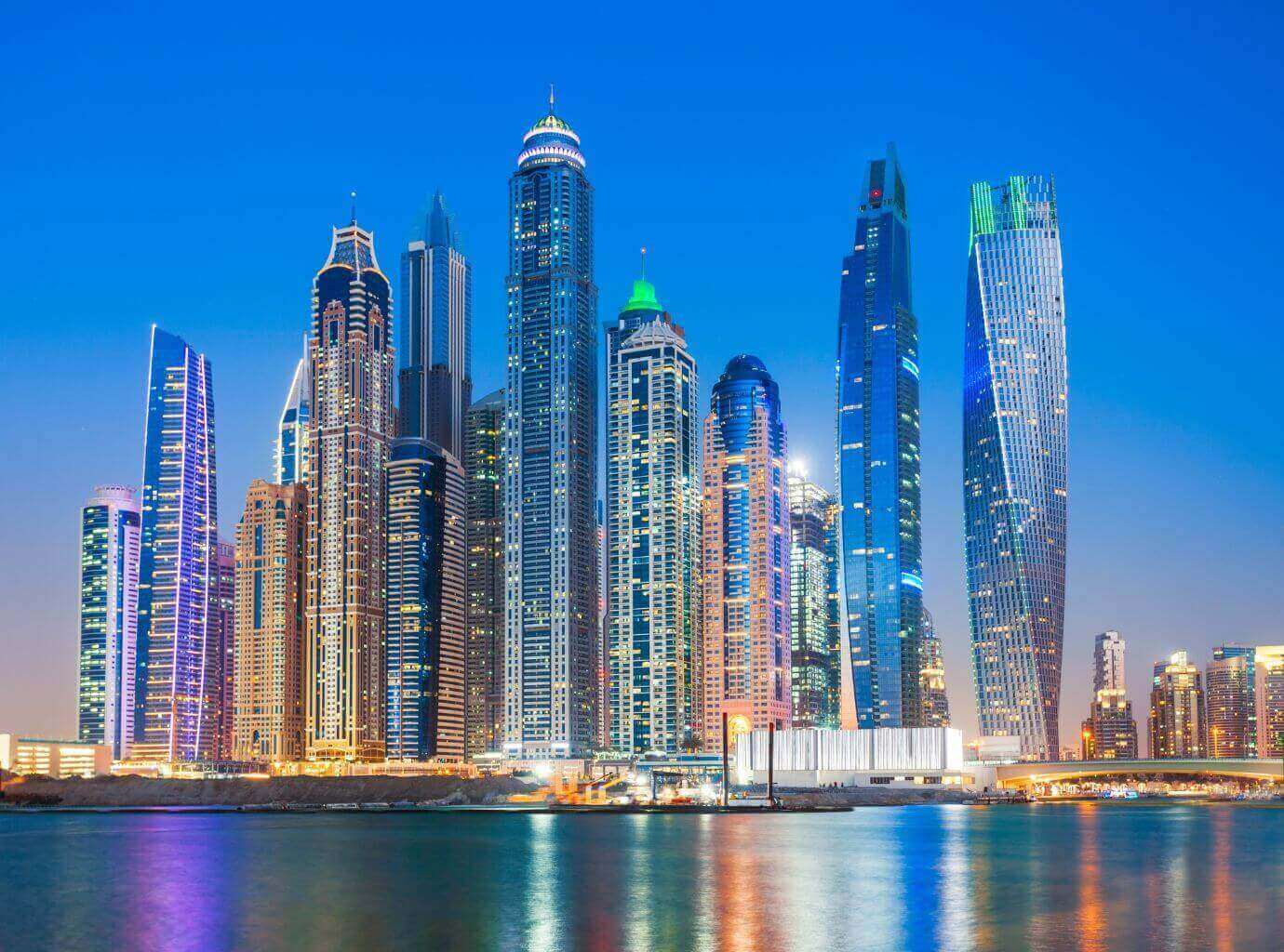 Dubai Marina District in Dubai UAE